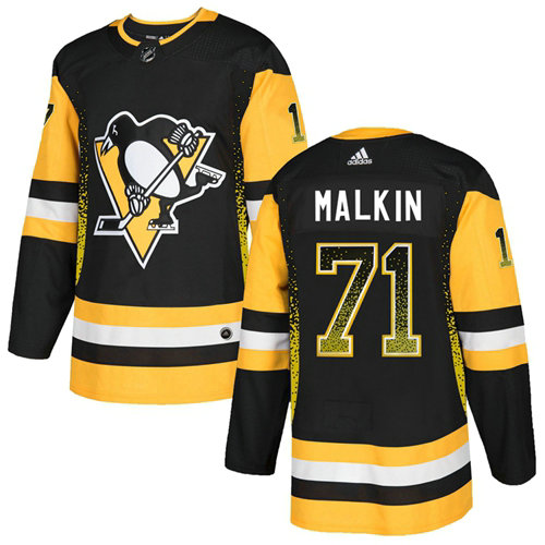 Adidas Penguins #71 Evgeni Malkin Black Home Authentic Drift Fashion Stitched NHL Jersey