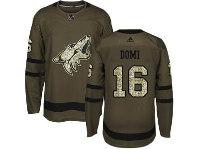 Adidas Phoenix Coyotes #16 Max Domi Green Salute to Service NHL Jersey
