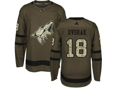 Adidas Phoenix Coyotes #18 Christian Dvorak Green Salute to Service NHL Jersey