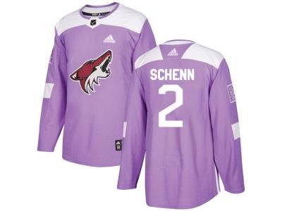 Adidas Phoenix Coyotes #2 Luke Schenn Purple Authentic Fights Cancer Stitched NHL Jersey