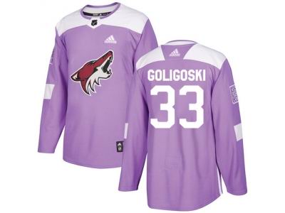 Adidas Phoenix Coyotes #33 Alex Goligoski Purple Authentic Fights Cancer Stitched NHL Jersey