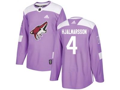 Adidas Phoenix Coyotes #4 Niklas Hjalmarsson Purple Authentic Fights Cancer Stitched NHL Jersey