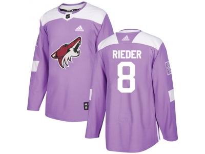 Adidas Phoenix Coyotes #8 Tobias Rieder Purple Authentic Fights Cancer Stitched NHL Jersey