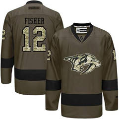 Adidas Predators #12 Mike Fisher Green Salute to Service Stitched NHL Jersey