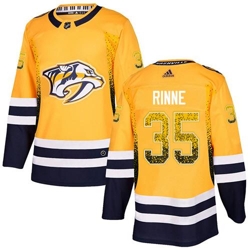 Adidas Predators #35 Pekka Rinne Yellow Home Authentic Drift Fashion Stitched NHL Jersey
