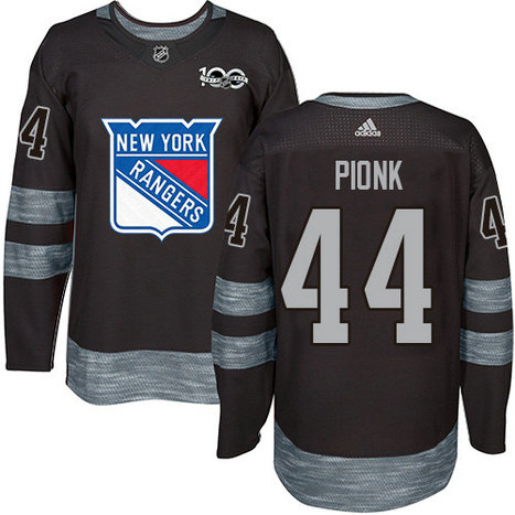 Adidas Rangers #44 Neal Pionk Black 1917-2017 100th Anniversary Stitched NHL Jersey