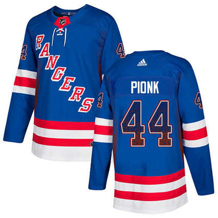 Adidas Rangers #44 Neal Pionk Royal Blue Home Authentic Drift Fashion Stitched NHL Jersey