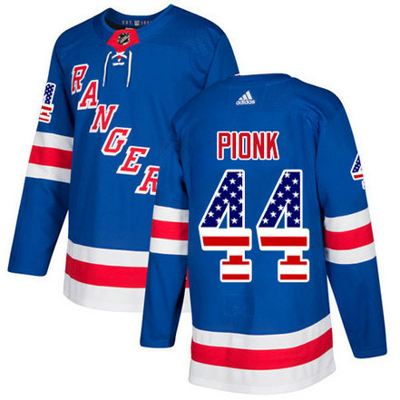 Adidas Rangers #44 Neal Pionk Royal Blue Home Authentic USA Flag Stitched NHL Jersey