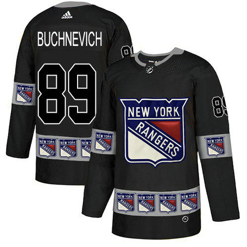 Adidas Rangers #89 Pavel Buchnevich Black Authentic Team Logo Fashion Stitched NHL Jersey
