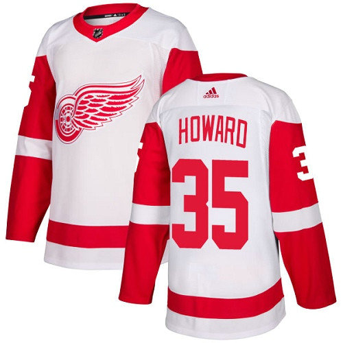 Adidas Red Wings #35 Jimmy Howard White Road Authentic Stitched NHL Jersey