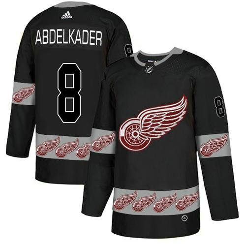 Adidas Red Wings #8 Justin Abdelkader Black Authentic Team Logo Fashion Stitched NHL Jersey