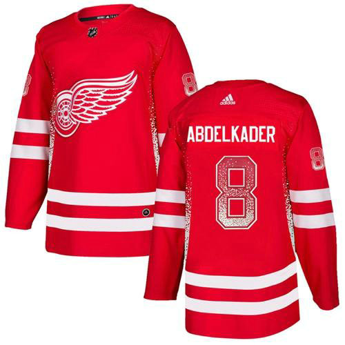 Adidas Red Wings #8 Justin Abdelkader Red Home Authentic Drift Fashion Stitched NHL Jersey