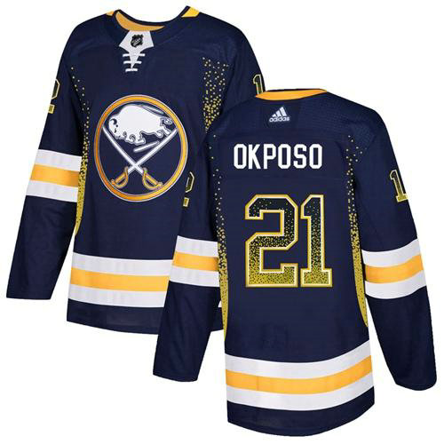 Adidas Sabres #21 Kyle Okposo Navy Blue Home Authentic Drift Fashion Stitched NHL Jersey