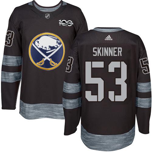 Adidas Sabres #53 Jeff Skinner Black 1917-2017 100th Anniversary Stitched NHL Jersey