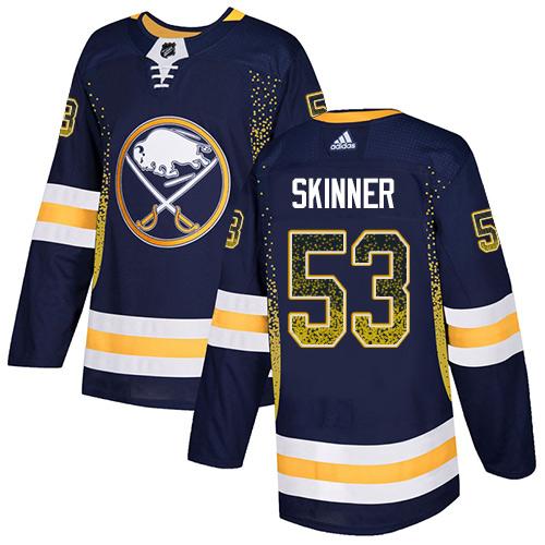 Adidas Sabres #53 Jeff Skinner Navy Blue Home Authentic Drift Fashion Stitched NHL Jersey
