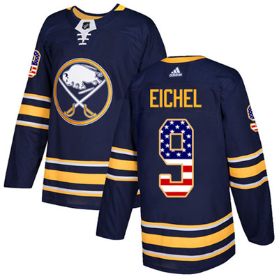 Adidas Sabres #9 Jack Eichel Navy Blue Home Authentic USA Flag Stitched NHL Jersey