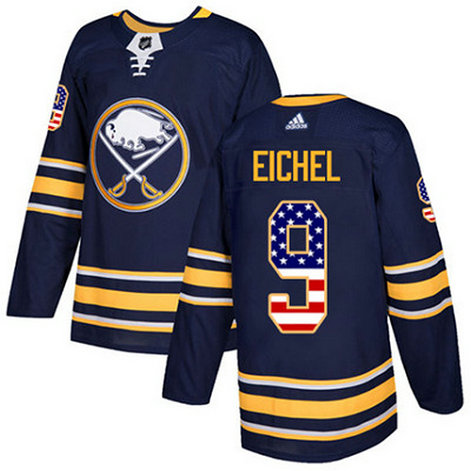 Adidas Sabres #9 Jack Eichel Navy Blue Home Authentic USA Flag Youth Stitched NHL Jersey