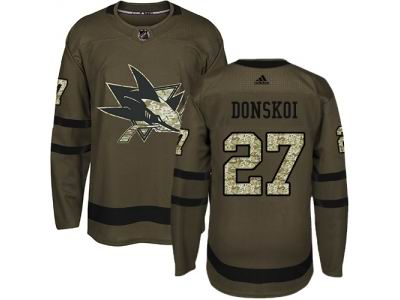 Adidas San Jose Sharks #27 Joonas Donskoi Green Salute to Service NHL Jersey
