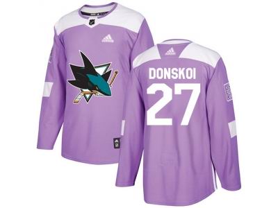 Adidas San Jose Sharks #27 Joonas Donskoi Purple Authentic Fights Cancer Stitched NHL Jersey