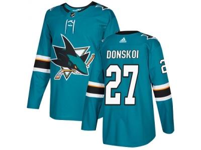 Adidas San Jose Sharks #27 Joonas Donskoi Teal Home Jersey