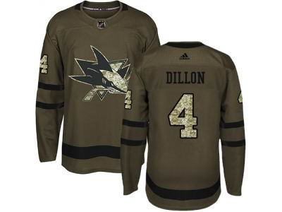 Adidas San Jose Sharks #4 Brenden Dillon Green Salute to Service Stitched NHL Jersey