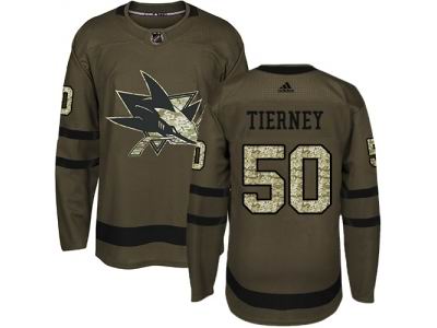 Adidas San Jose Sharks #50 Chris Tierney Green Salute to Service NHL Jersey