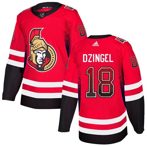 Adidas Senators #18 Ryan Dzingel Red Home Authentic Drift Fashion Stitched NHL Jersey