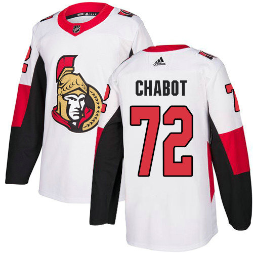 Adidas Senators #72 Thomas Chabot White Road Authentic Stitched NHL Jersey