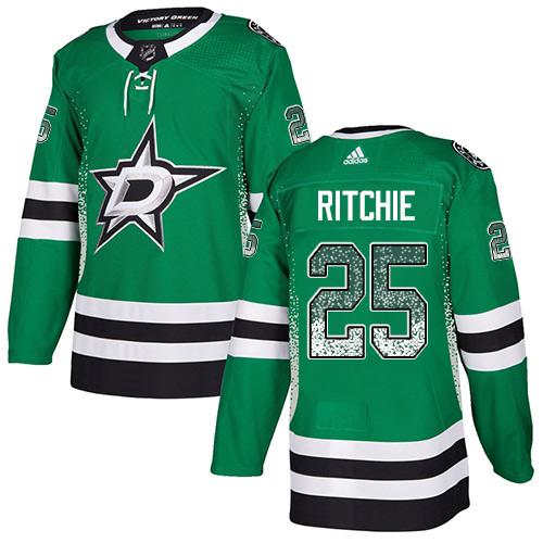 Adidas Stars #25 Brett Ritchie Green Home Authentic Drift Fashion Stitched NHL Jersey
