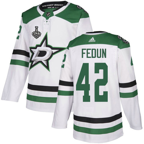 Adidas Stars #42 Taylor Fedun White Road Authentic 2020 Stanley Cup Final Stitched NHL Jersey