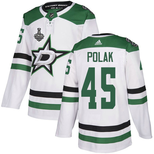 Adidas Stars #45 Roman Polak White Road Authentic 2020 Stanley Cup Final Stitched NHL Jersey