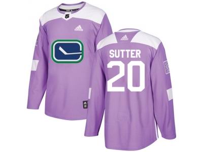 Adidas Vancouver Canucks #20 Brandon Sutter Purple Authentic Fights Cancer Stitched NHL Jersey