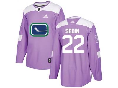 Adidas Vancouver Canucks #22 Daniel Sedin Purple Authentic Fights Cancer Stitched NHL Jersey