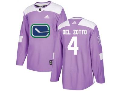 Adidas Vancouver Canucks #4 Michael Del Zotto Purple Authentic Fights Cancer Stitched NHL Jersey