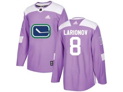 Adidas Vancouver Canucks #8 Igor Larionov Purple Authentic Fights Cancer Stitched NHL Jersey