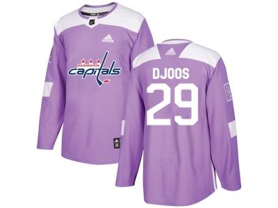 Adidas Washington Capitals #29 Christian Djoos Purple Authentic Fights Cancer Stitched NHL Jersey