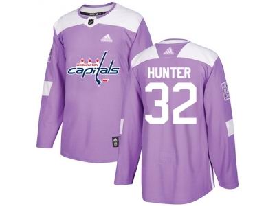 Adidas Washington Capitals #32 Dale Hunter Purple Authentic Fights Cancer Stitched NHL Jersey