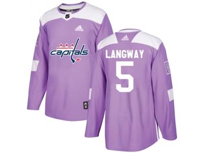Adidas Washington Capitals #5 Rod Langway Purple Authentic Fights Cancer Stitched NHL Jersey