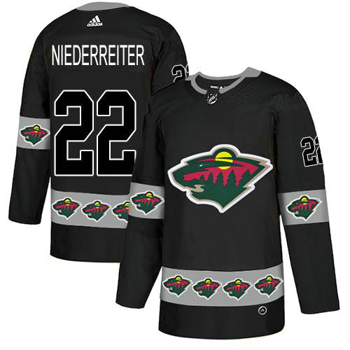 Adidas Wild #22 Nino Niederreiter Black Authentic Team Logo Fashion Stitched NHL Jersey