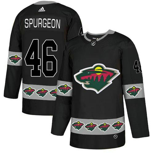 Adidas Wild #46 Jared Spurgeon Black Authentic Team Logo Fashion Stitched NHL Jersey