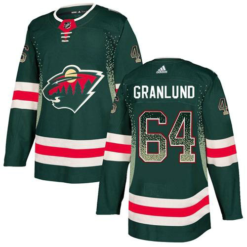 Adidas Wild #64 Mikael Granlund Green Home Authentic Drift Fashion Stitched NHL Jersey
