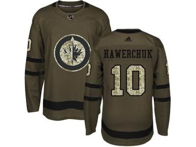 Adidas Winnipeg Jets #10 Dale Hawerchuk Green Salute to Service Jersey