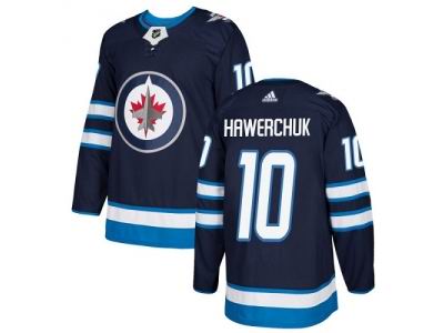 Adidas Winnipeg Jets #10 Dale Hawerchuk Navy Blue Home Jersey