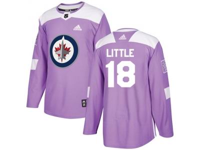 Adidas Winnipeg Jets #18 Bryan Little Purple Authentic Fights Cancer Stitched NHL Jersey