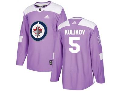 Adidas Winnipeg Jets #5 Dmitry Kulikov Purple Authentic Fights Cancer Stitched NHL Jersey