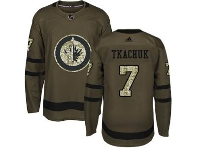 Adidas Winnipeg Jets #7 Keith Tkachuk Green Salute to Service Jersey