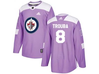 Adidas Winnipeg Jets #8 Jacob Trouba Purple Authentic Fights Cancer Stitched NHL Jersey