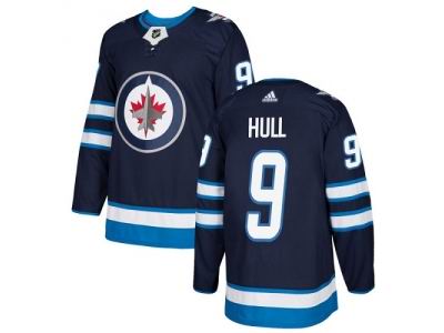 Adidas Winnipeg Jets #9 Bobby Hull Navy Blue Home Jersey