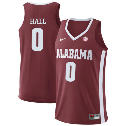 Alabama Crimson Tide #0 Donta Hall Red College Basketball Jersey