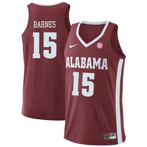 Alabama Crimson Tide #15 Tyler Barnes Red College Basketball Jersey